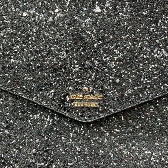 KATE SPADE Clutch Envelope Black Glitter Large - Picture 5 of 7